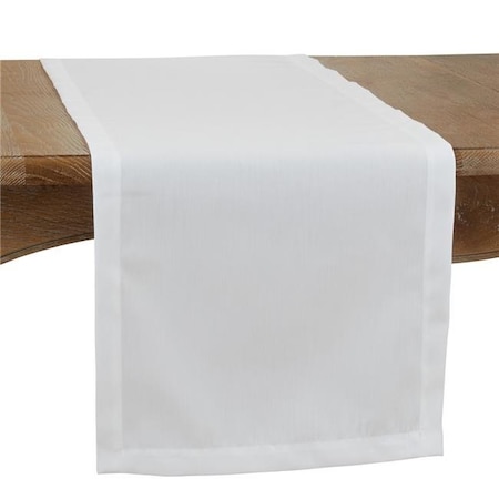 Saro 321.W16120B 16 X 120 In. Casual Design Everyday Oblong Table Runner; White